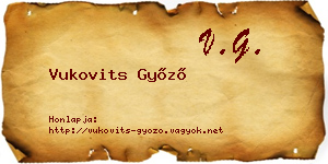 Vukovits Győző névjegykártya